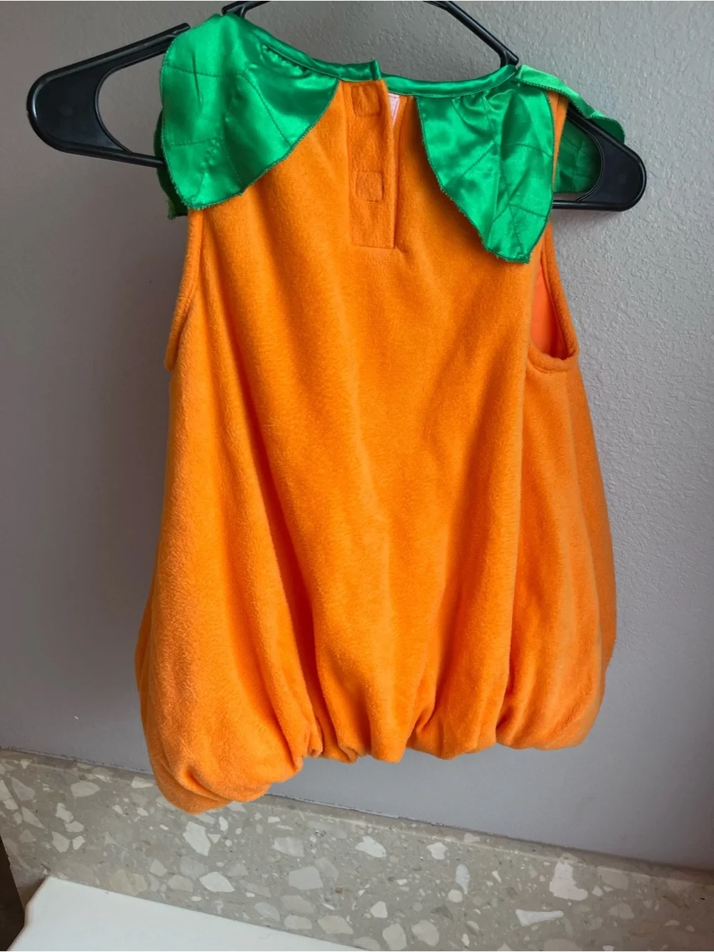 Classic Orange Pumpkin Costume with Green Leaf Collar - Toddler / Kids